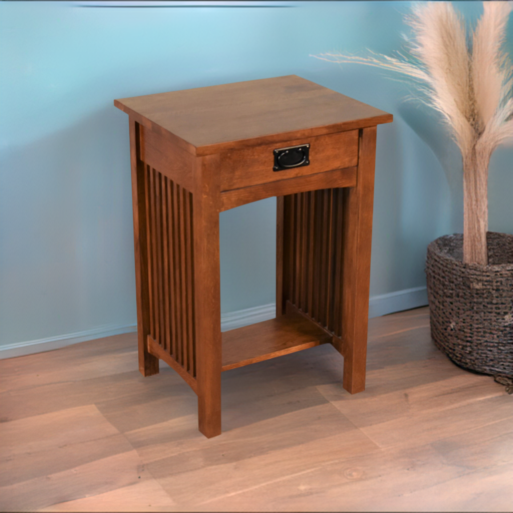 Mission 1 Drawer Spindle End Table