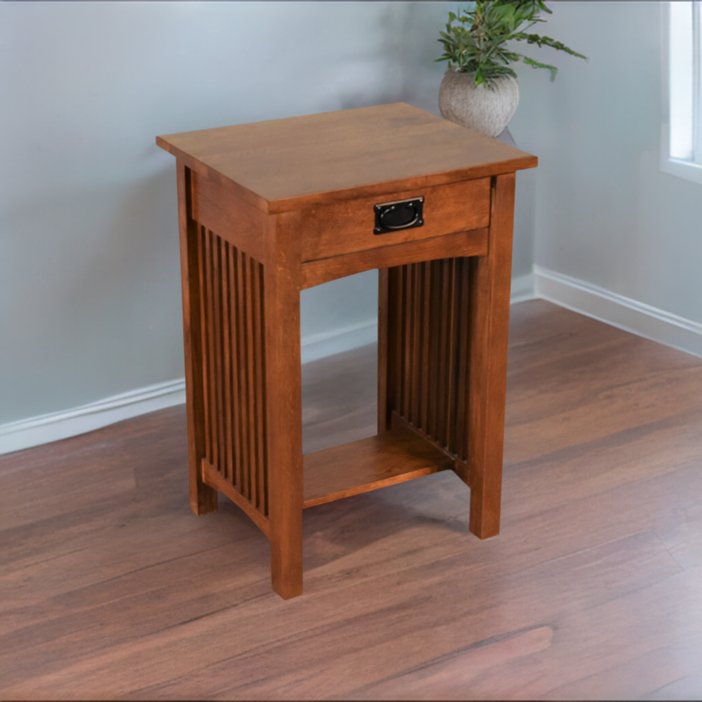 Mission 1 Drawer Spindle End Table