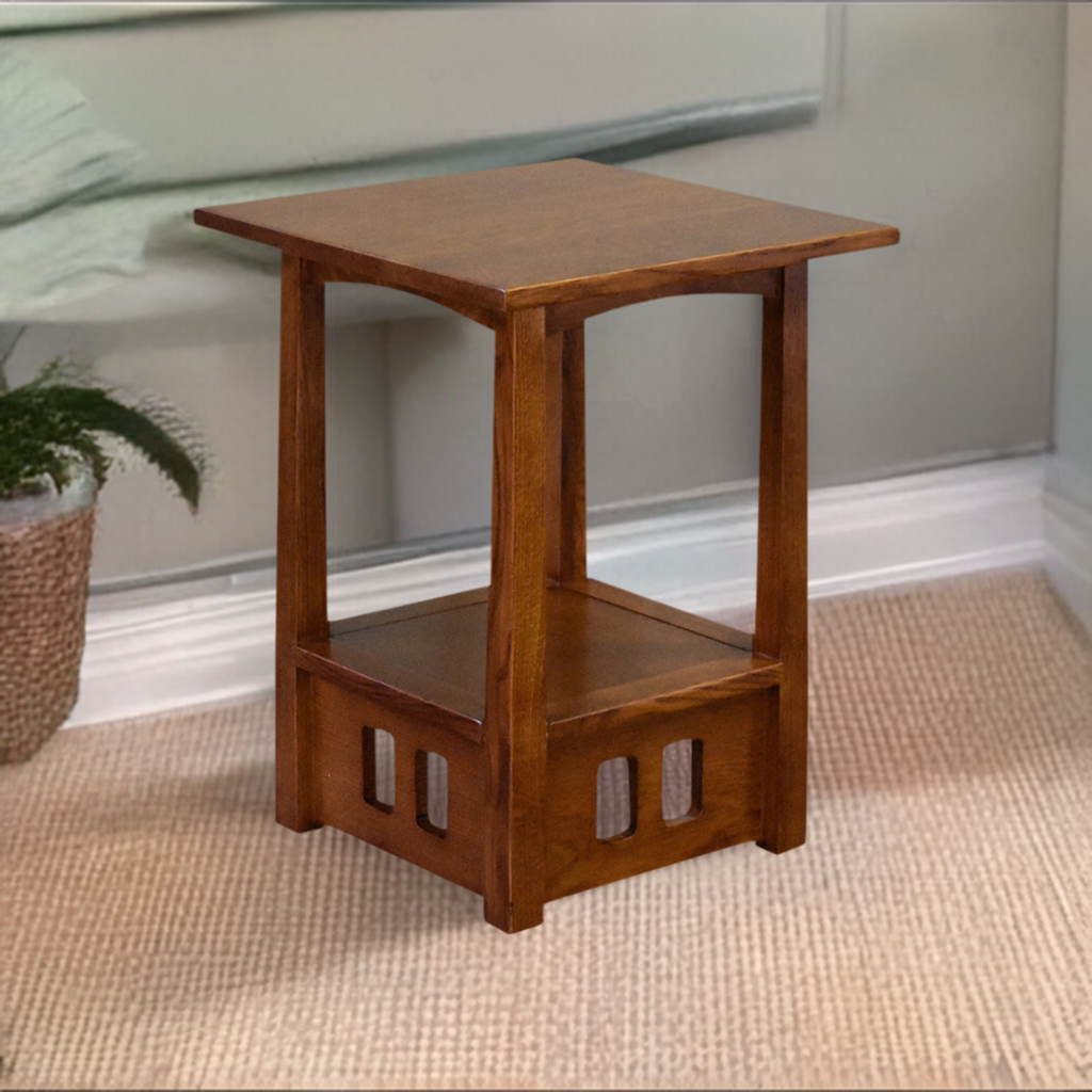 Arts and Crafts / Mission Style Taboret End Table - Michael's Cherry - Walnut