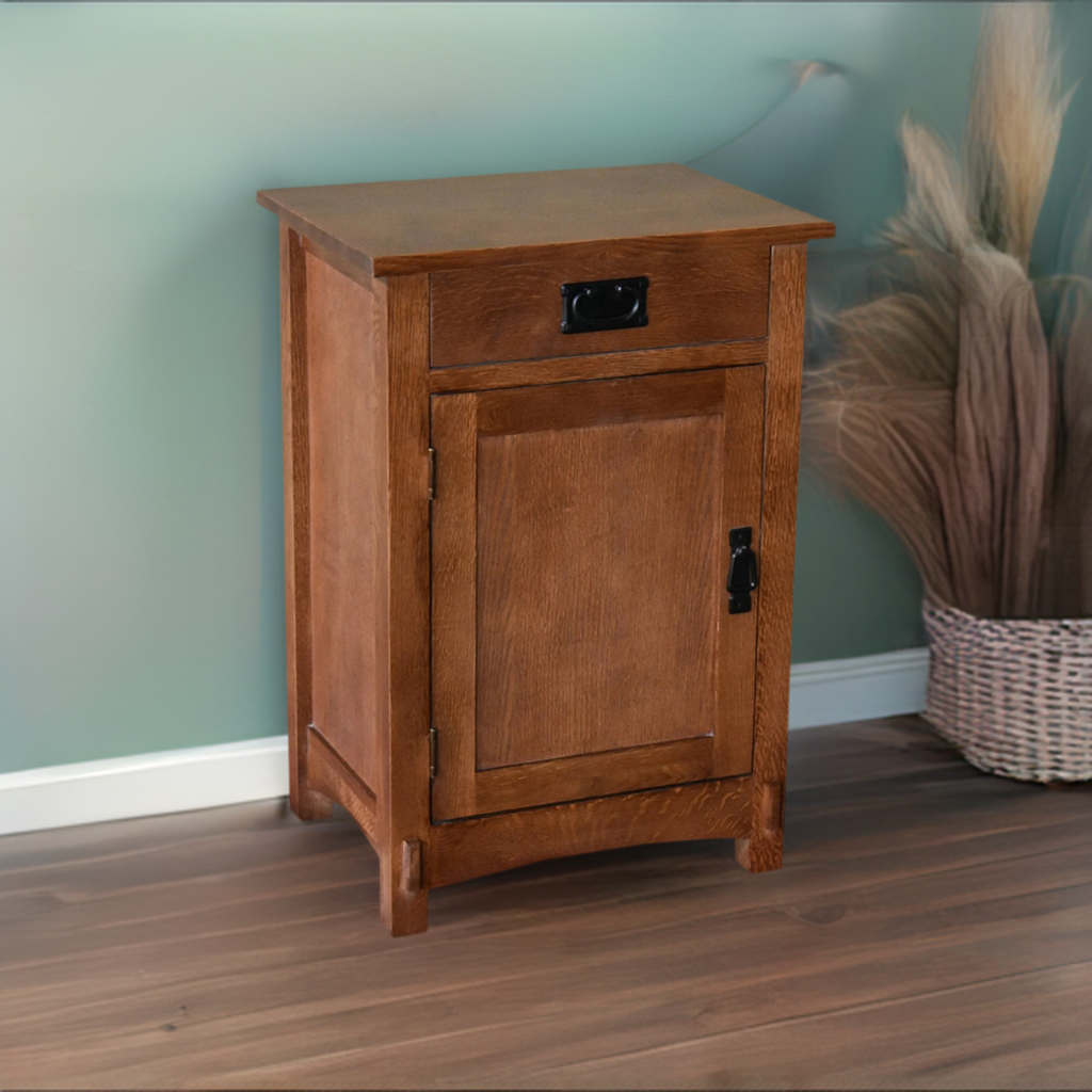 Mission / Arts And Crafts 1 Door, 1 Drawer Nightstand - Michael’s Cherry