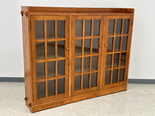 Mission Oak 3 Door Display Bookcase - Michael's Cherry Stain