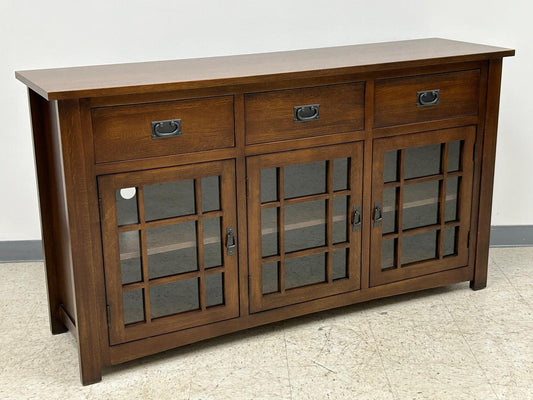 Craftsman Mission Solid Oak Sideboard - 65" - Walnut Stain