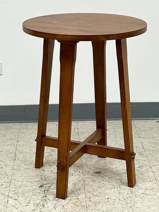 Arts And Crafts / Mission Style Oak Round End Table - Michael Cherry Stain