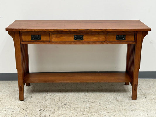 Mission 3 Drawer Crofter Style Console Table - Michael Cherry Stain