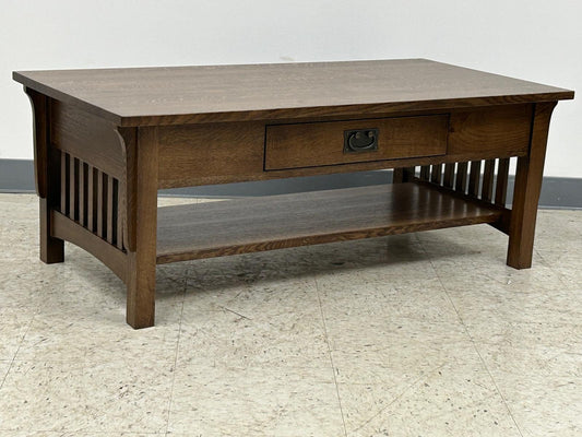 Mission Crofter Style 1 Drawer Coffee Table - Walnut Stain