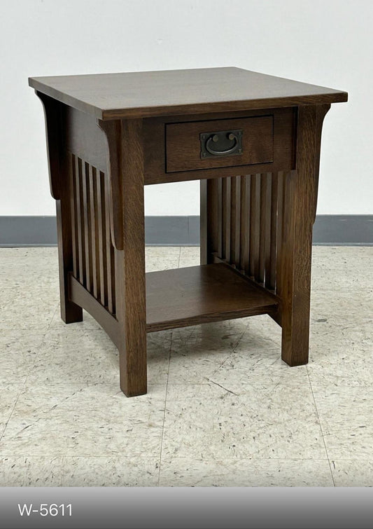 Mission 1 Drawer Crofter End Table - Walnut (GB1)