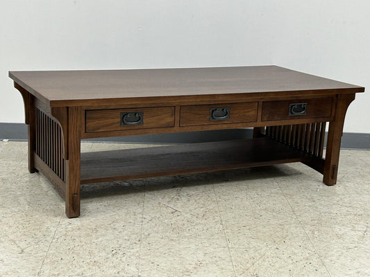 Mission Crofter Style 6 Drawer Coffee Table - Walnut Stain