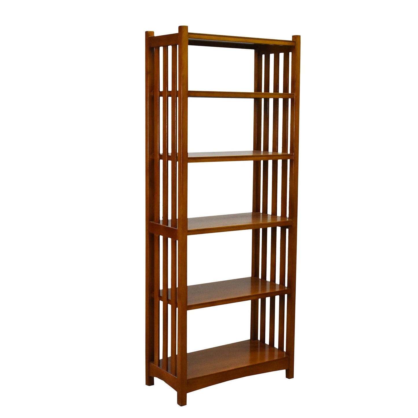 Mission Spindle Side 5 Shelf Bookcase - Michael's Cherry - Walnut