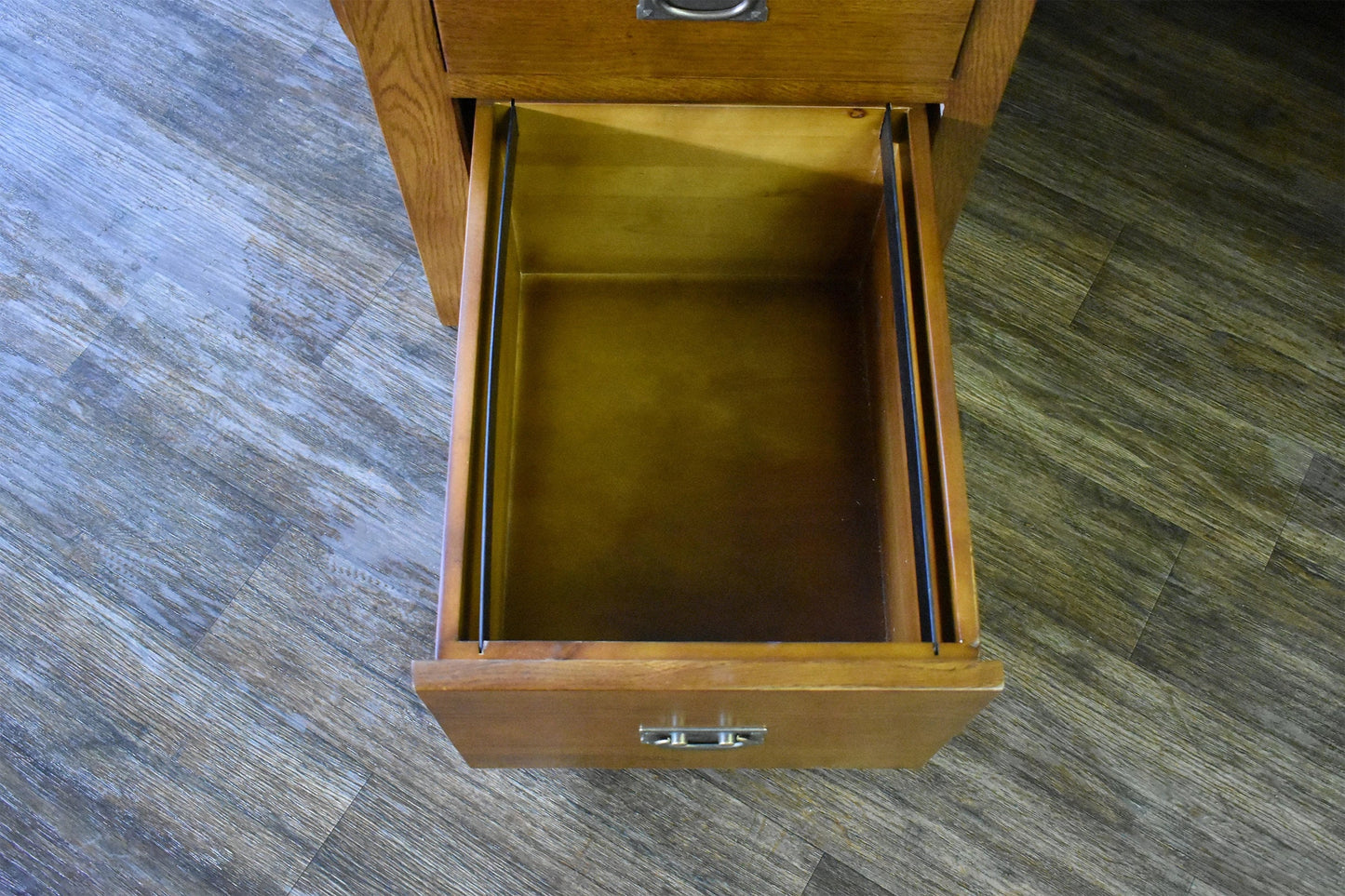 Mission Library Desk with File Cabinet Drawers - Michael's Cherry - Walnut