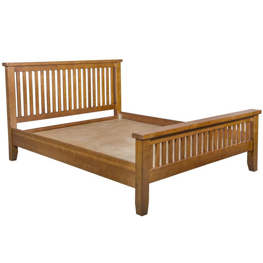 Mission Oak Slat Bed - Michael's Cherry - Walnut - Queen - King