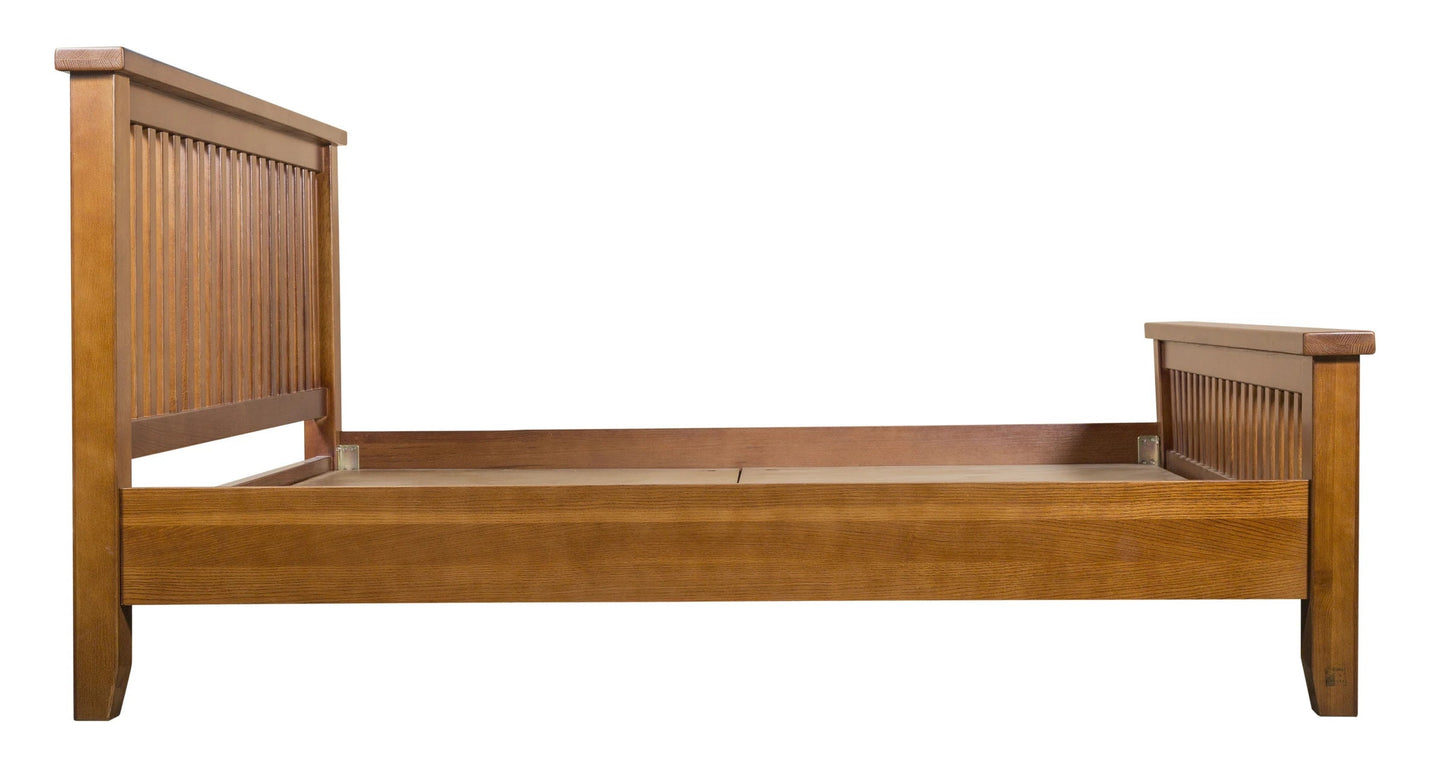 Mission Oak Slat Bed - Michael's Cherry - Walnut - Queen - King