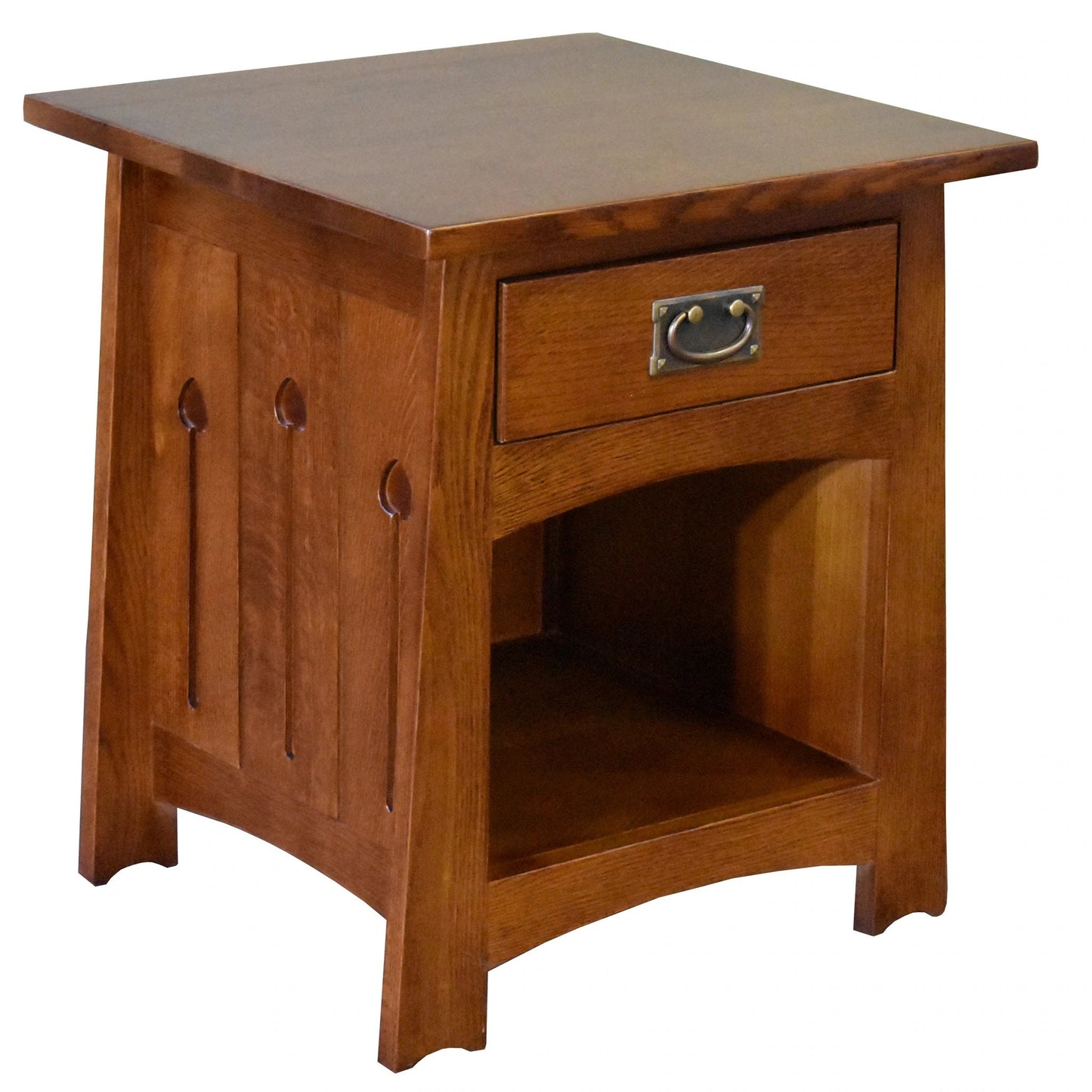 Mission Style Solid Quarter Sawn Oak Keyhole End Table - Michael's Cherry