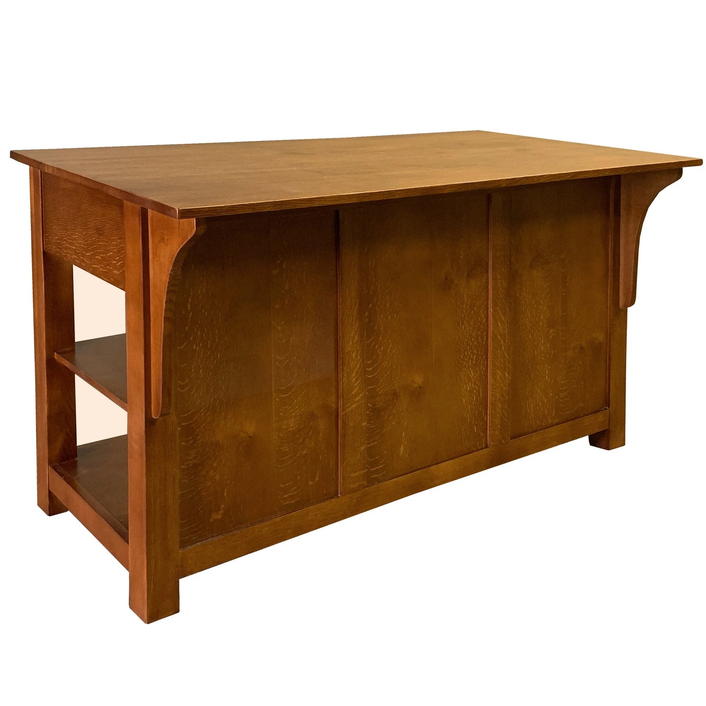 Mission 3 Drawer Oak Kitchen Island 60'' - Michael's Cherry - Walnut