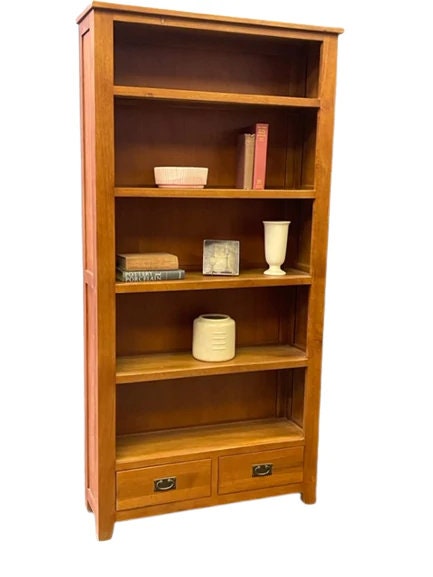 Mission Open Shelf Bookcase - Michael's Cherry - Walnut