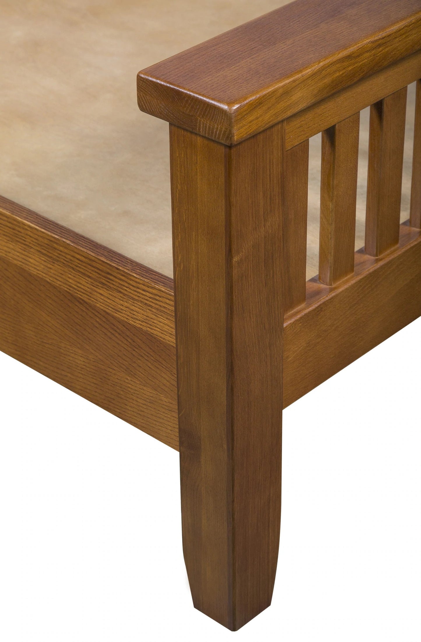 Mission Oak Slat Bed - Michael's Cherry - Walnut - Queen - King