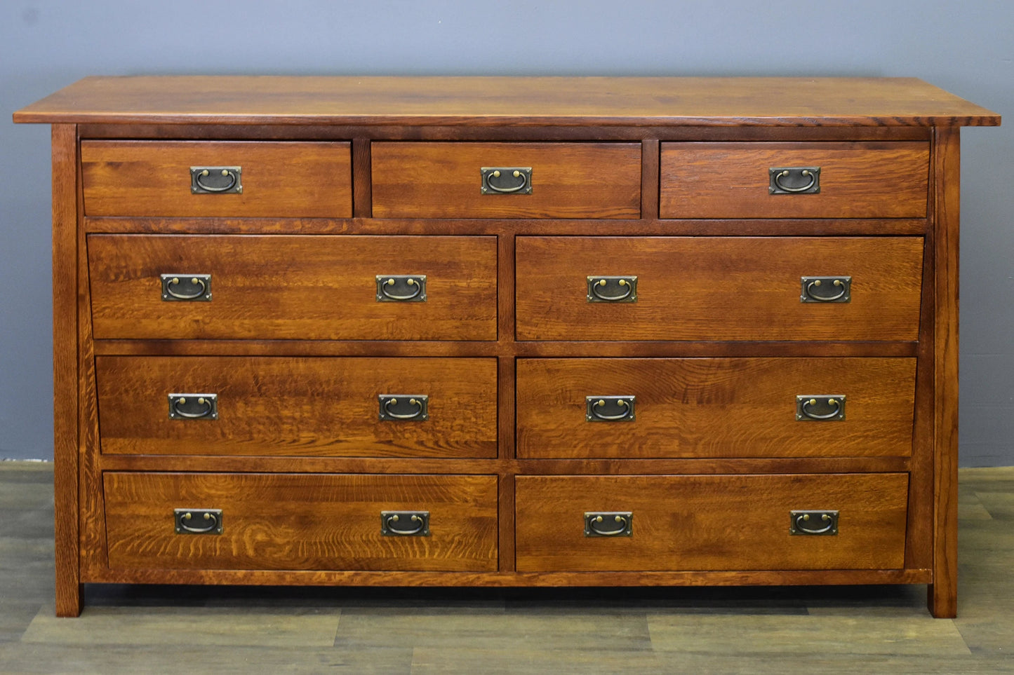 Mission 9 Drawer Dresser - Michael's Cherry - with and without Mirror