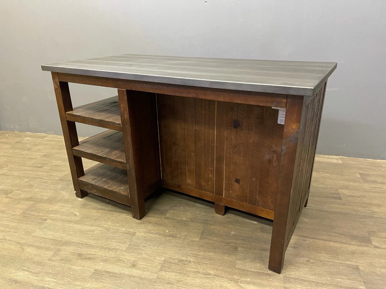 Barlow Display Kitchen Island- Rustic Brown