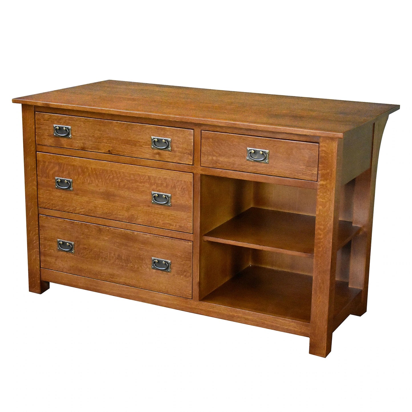 Mission 4 Drawer Oak Kitchen Island 60'' - Michael's Cherry (MC-A)