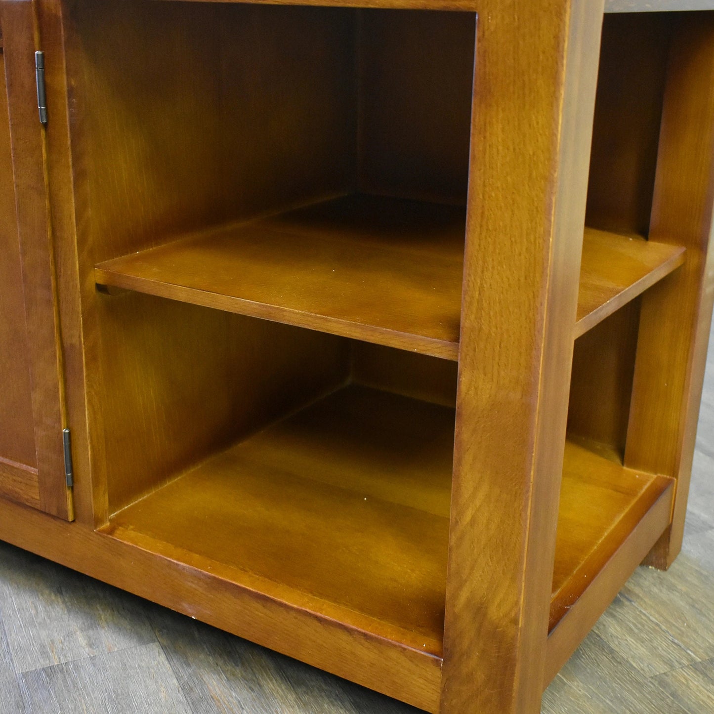 Mission 3 Drawer Oak Kitchen Island 60'' - Michael's Cherry - Walnut