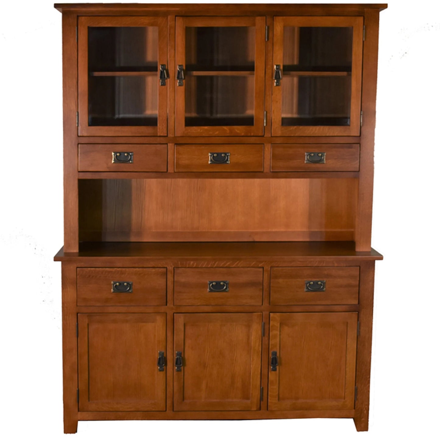 Mission 6 Door & 6 Drawer China Cabinet - Michael's Cherry - Walnut - 59"