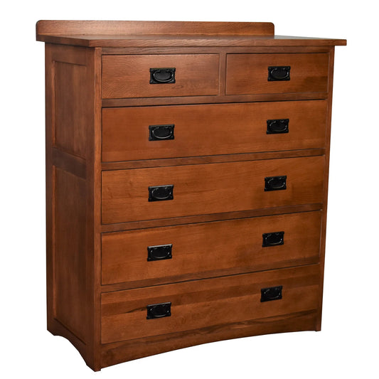 Mission Quarter Sawn Oak 6 Drawer Dresser - Michael's Cherry Walnut