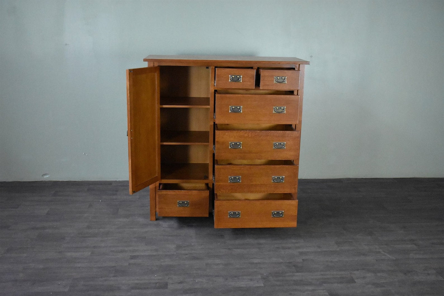 Mission Style Solid Oak Chest of Drawers - Michael’s Cherry - Walnut