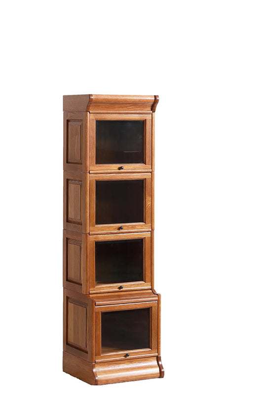 Mission Narrow Barrister Bookcase - Beveled Glass