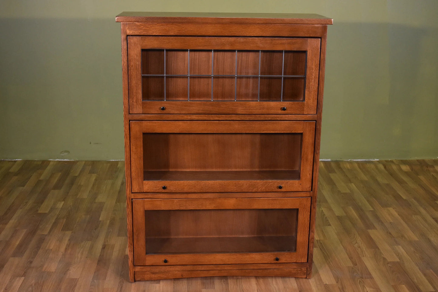 Mission Craftsman Style Oak Barrister Bookcase - 3 Stack