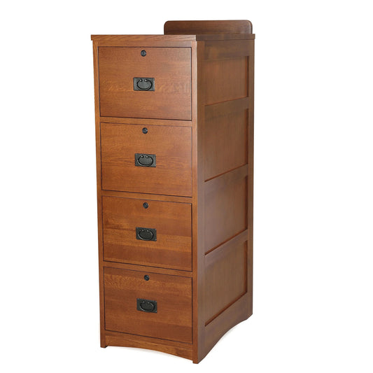 Mission Solid Oak 4 Drawer File Cabinet - Options Available