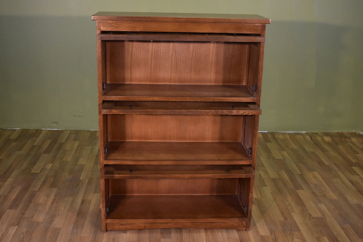 Mission Craftsman Style Oak Barrister Bookcase - 3 Stack